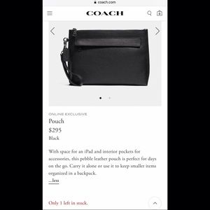 Black Coach Leather Pouch